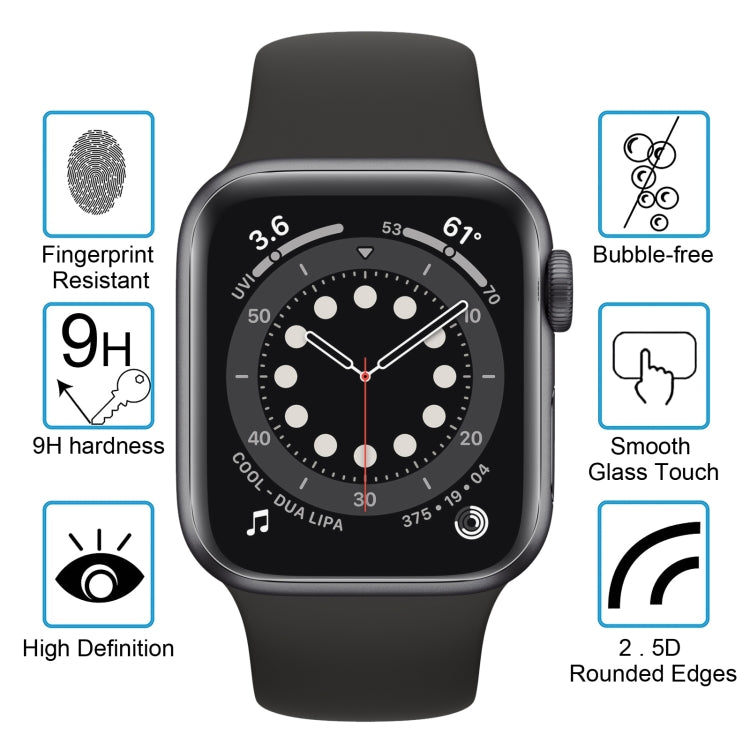 9H 2.5D Tempered Glass Film for Apple Watch Series 5 / 4 40mm, For Apple Watch Series 5 & 4 40mm(1 PC)