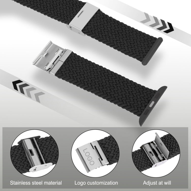 Nylon Braid Watchband For Apple Watch Series, 7 41mm / 6&SE&5&4 40mm / 3&2&1 38mm, 7 45mm / 6&SE&5&4 44mm / 3&2&1 42mm