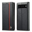 LC.IMEEKE Google Pixel Carbon Fiber Pattern Leather Phone Case