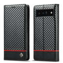 LC.IMEEKE Google Pixel Carbon Fiber Pattern Leather Phone Case