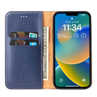 Fierre Shann PU Genuine Leather Texture Phone Case, For iPhone 15