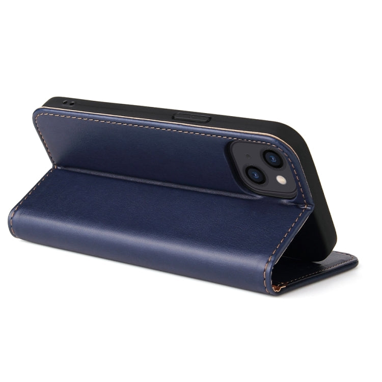 Fierre Shann PU Genuine Leather Texture Phone Case, For iPhone 15