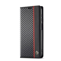 LC.IMEEKE Samsung Galaxy Carbon Fiber Pattern Leather Phone Case