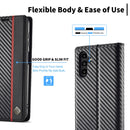 LC.IMEEKE Samsung Galaxy Carbon Fiber Pattern Leather Phone Case