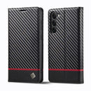 LC.IMEEKE Samsung Galaxy Carbon Fiber Pattern Leather Phone Case