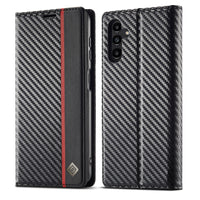 LC.IMEEKE Samsung Galaxy Carbon Fiber Pattern Leather Phone Case