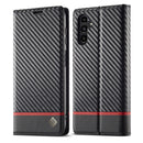 LC.IMEEKE Samsung Galaxy Carbon Fiber Pattern Leather Phone Case