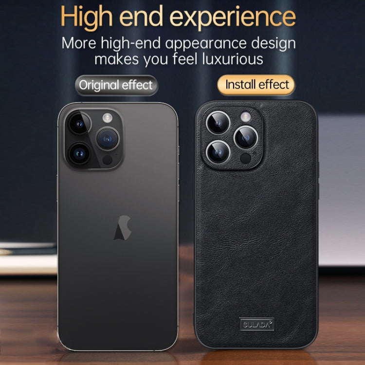 SULADA Shockproof TPU Hybrid Handmade Leather Phone Case, For iPhone 15 Pro, For iPhone 15 Plus, For iPhone 15