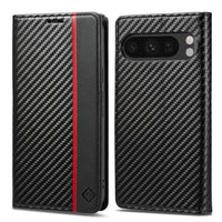 LC.IMEEKE Google Pixel Carbon Fiber Pattern Leather Phone Case