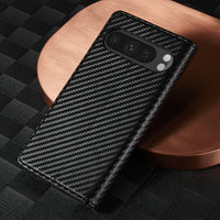 LC.IMEEKE Google Pixel Carbon Fiber Pattern Leather Phone Case