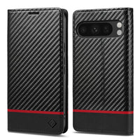 LC.IMEEKE Google Pixel Carbon Fiber Pattern Leather Phone Case