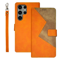 idewei Samsung Galaxy Two-Colour PU Leather Phone Case