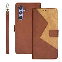 idewei Samsung Galaxy Two-Colour PU Leather Phone Case