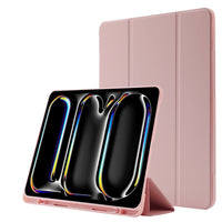 Skin Feel Tri-fold Leather Tablet Case with Pen Slot, For iPad Pro 11 2024