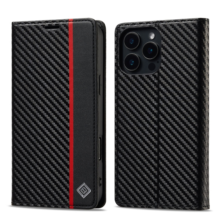 LC.IMEEKE Apple iPhone 16 Series Carbon Fiber Pattern Leather Phone Case