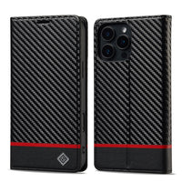 LC.IMEEKE Apple iPhone 16 Series Carbon Fiber Pattern Leather Phone Case