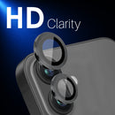 NORTHJO 2 Sets 4pcs Camera Lens Protector Cover Metal Ring Film, For iPhone 16 / 16 Plus