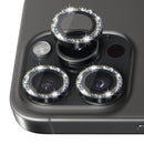 NORTHJO Glitter Camera Lens Protector Tempered Glass Metal Ring Film, For iPhone 16 Pro / 16 Pro Max