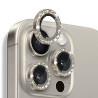 NORTHJO Glitter Camera Lens Protector Tempered Glass Metal Ring Film, For iPhone 16 Pro / 16 Pro Max