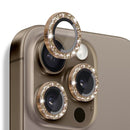 NORTHJO Glitter Camera Lens Protector Tempered Glass Metal Ring Film, For iPhone 16 Pro / 16 Pro Max