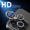 NORTHJO Rhinestone Camera Lens Protector Tempered Glass Metal Ring Film, For iPhone 16 Pro / 16 Pro Max