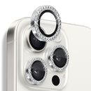 NORTHJO Rhinestone Camera Lens Protector Tempered Glass Metal Ring Film, For iPhone 16 Pro / 16 Pro Max