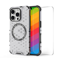 ENKAY Hat-Prince Honeycomb MagSafe Shockproof Phone Case with Large Arc Edge Film, For iPhone 15 Plus, For iPhone 15, For iPhone 14 Plus, For iPhone 14, For iPhone 14 Pro, For iPhone 14 Pro Max